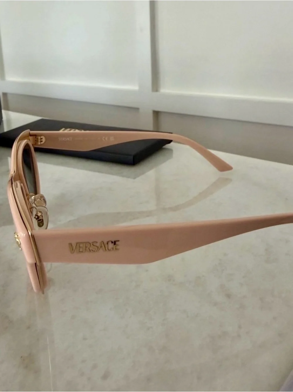 Versace Pink Cat-Eye Sunglasses with Gold Medusa Accents